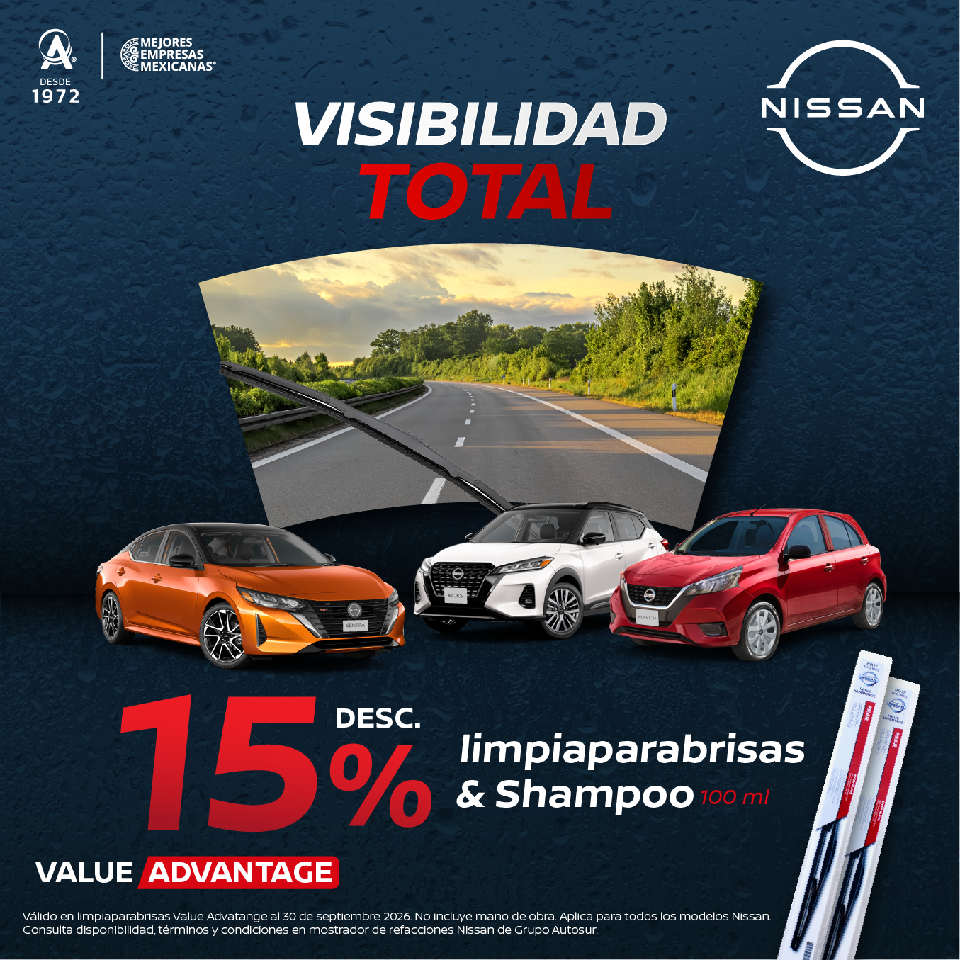Visibilidad total para tu Nissan